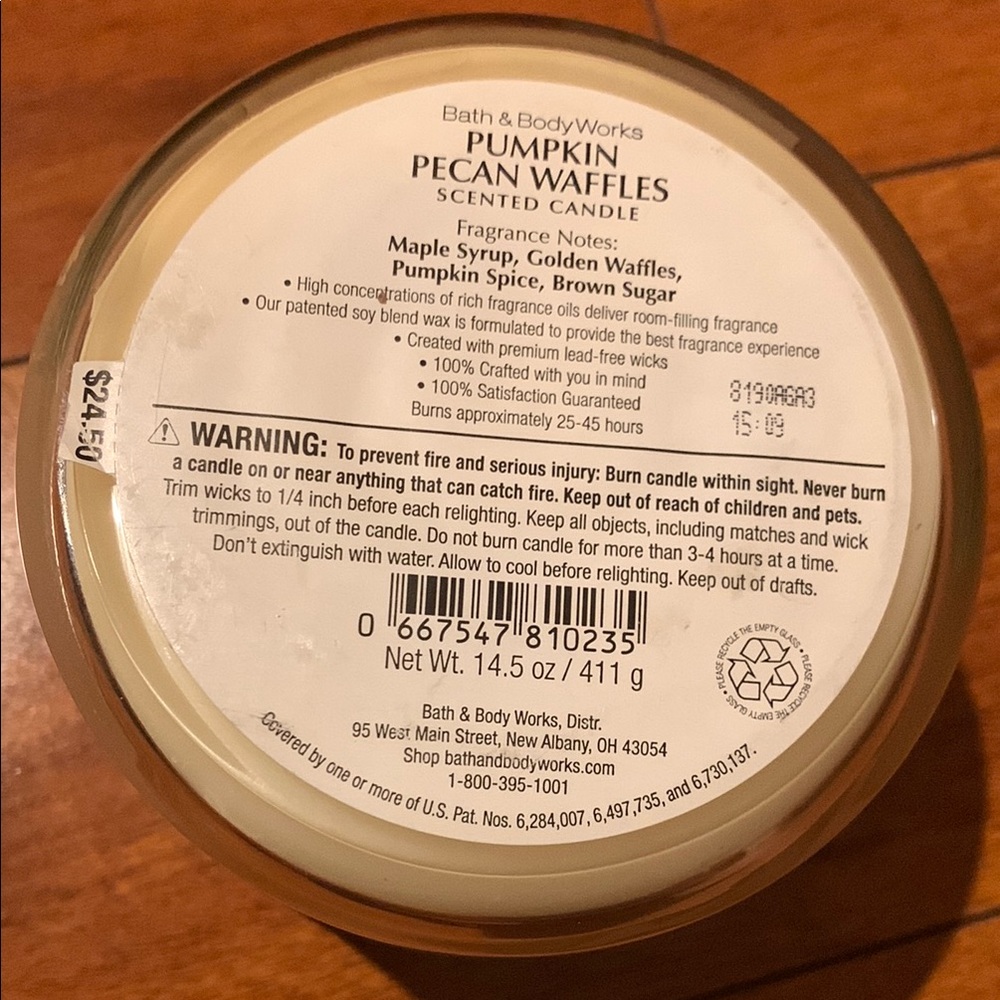 Bath & Body Works Pumpkin Pecan Waffles Candle - Picture 5 of 6